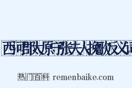 西河郡太原守张夫人挽歌反义词是什么意思的图片